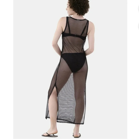No Boundaries Mesh Maxi Cover Up Dress In Black - Picture 1 of 12
